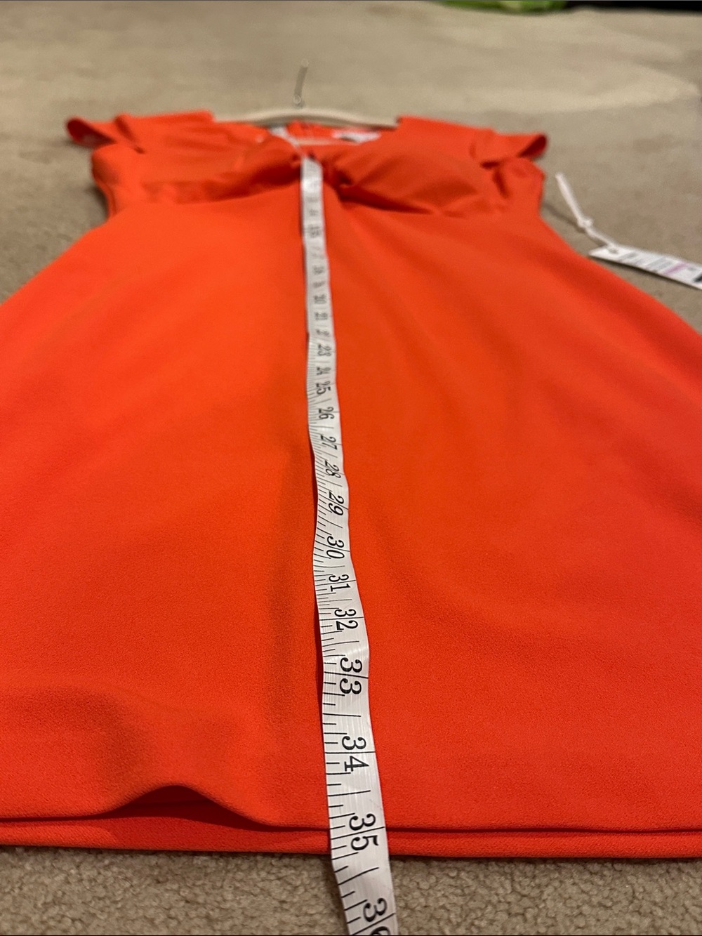 Twist-Front Cap Sleeve Mini Dress in Hot Coral - Picture 6 of 10